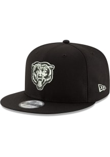New Era Chicago Bears Black Bear Head White Logo 9FIFTY Mens Snapback Hat