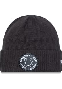 New Era Indianapolis Colts Black 2022 Social Justice Sport Mens Knit Hat