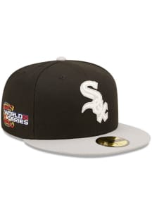New Era Chicago White Sox Mens Black Letterman 59FIFTY Fitted Hat
