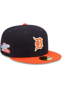 New Era Detroit Tigers Mens Navy Blue Letterman 59FIFTY Fitted Hat