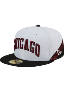 New Era Chicago Bulls Mens White 2022 NBA City Edition 59FIFTY Fitted Hat