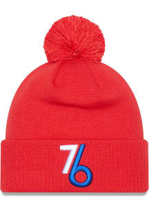 New Era Philadelphia 76ers Red 2022 NBA City Edition Mens Knit Hat