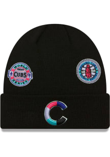 New Era Chicago Cubs Black Polarlights Mens Knit Hat