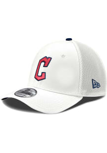 New Era Cleveland Guardians Mens White C logo White Mesh Neo 39THIRTY Flex Hat