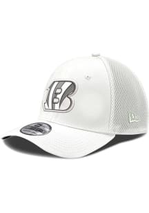 New Era Cincinnati Bengals Mens White Tonal Logo Team Classic 39THIRTY Flex Hat