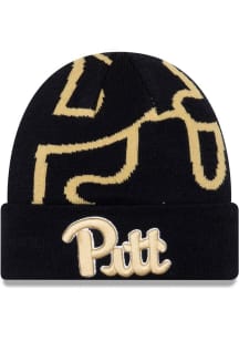 New Era Pitt Panthers Black Cuffed Knit Mens Knit Hat