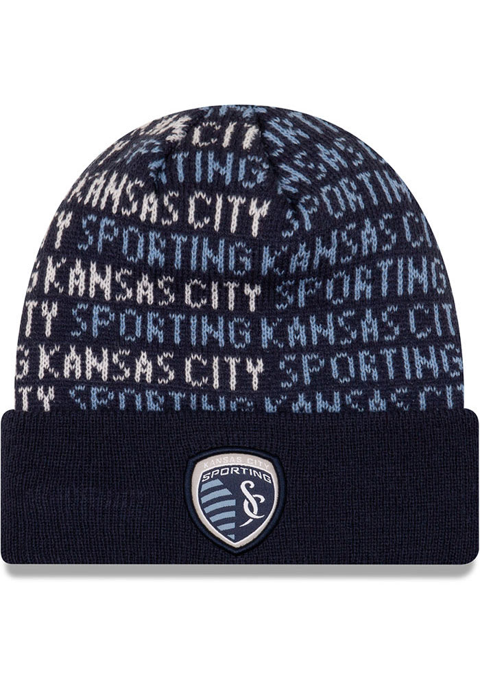 New Era Sporting Kansas City Navy Blue Chant Cuff Youth Knit Hat