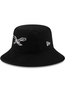 New Era Philadelphia Eagles Black White Logo Mens Bucket Hat