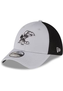 New Era Kansas Jayhawks Mens Grey 2T Black Mesh Neo 39THIRTY Flex Hat