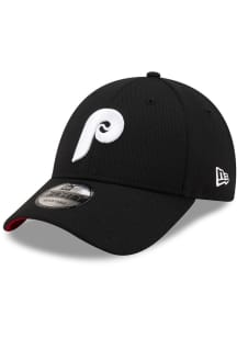 New Era Philadelphia Phillies Dash Mesh White Logo TC UV 9FORTY Adjustable Hat - Black