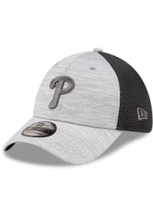 New Era Philadelphia Phillies Mens Grey Tonal Logo Distinct Neo 39THIRTY Flex Hat