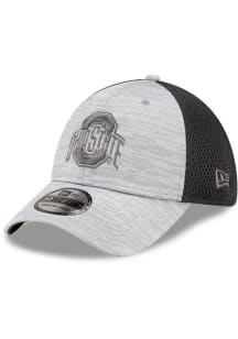 New Era Ohio State Buckeyes Mens Grey Tonal Logo Distinct Neo 39THIRTY Flex Hat