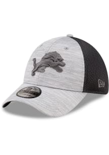 New Era Detroit Lions Mens Grey Tonal Logo Distinct Neo 39THIRTY Flex Hat