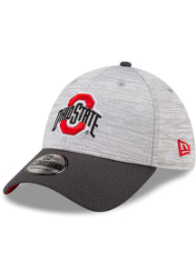 New Era Ohio State Buckeyes Mens Grey 2T Distinct Visor 39THIRTY Flex Hat