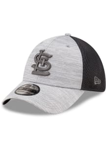 New Era St Louis Cardinals Mens Grey 2T Distinct Visor 39THIRTY Flex Hat