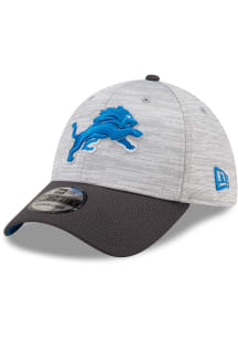 New Era Detroit Lions Mens Grey 2T Distinct Visor 39THIRTY Flex Hat