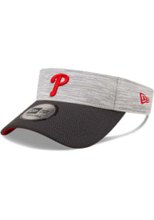 New Era Philadelphia Phillies Mens Grey 2T Distinct Adjustable Visor