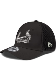 New Era St Louis Cardinals Mens Black White Jersey Logo Neo 39THIRTY Flex Hat