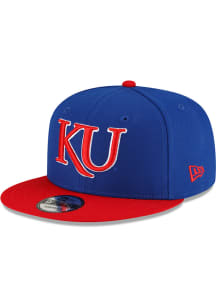 New Era Kansas Jayhawks Blue 2T 9FIFTY Mens Snapback Hat