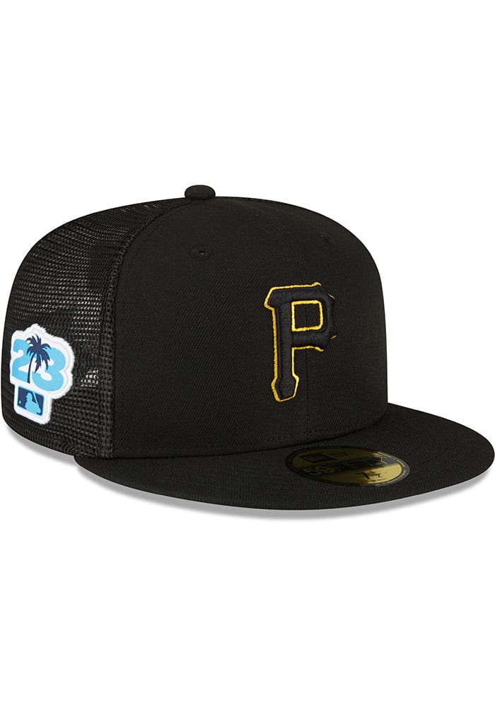 New Era Pittsburgh Pirates Black 2023 Spring Training 59FIFTY Fitted Hat, Black, POLYESTER, Size 7 5/8, Rally House