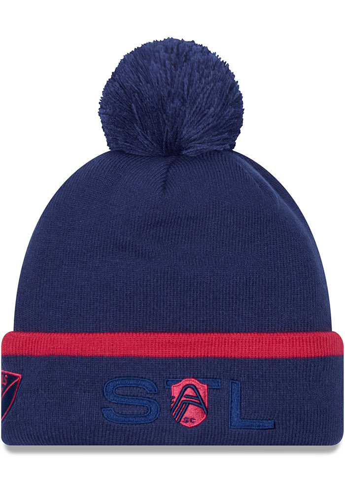 New Era St Louis City SC Grey Cuff Pom Mens Knit Hat