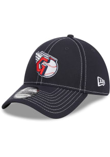 New Era Cleveland Guardians Mens Navy Blue Team Classic 39THIRTY Flex Hat