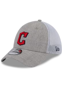 New Era Cleveland Guardians Mens Grey Heathered Neo 39THIRTY Flex Hat