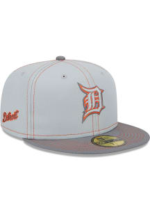 New Era Detroit Tigers Mens Grey Gray Pop 59FIFTY Fitted Hat