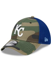 New Era Kansas City Royals Mens Blue Woodland Team Neo 39THIRTY Flex Hat