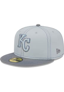 New Era Kansas City Royals Mens Grey Gray Pop 59FIFTY Fitted Hat