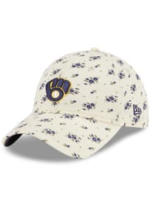 New Era Milwaukee Brewers White Bloom 9TWENTY Womens Adjustable Hat