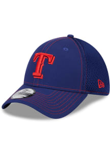 New Era Texas Rangers Mens Blue Pop Team Neo 39THIRTY Flex Hat