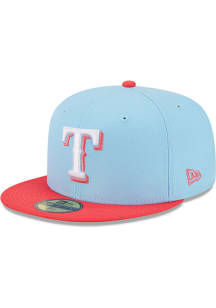 New Era Texas Rangers Mens Light Blue 2T Color Pack 59FIFTY Fitted Hat