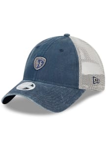 New Era Sporting Kansas City Navy Blue Micro 9TWENTY Womens Adjustable Hat