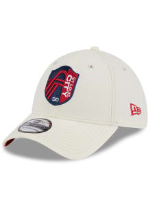 New Era St Louis City SC Mens White Classic 39THIRTY Flex Hat