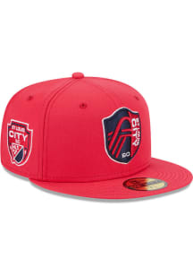 New Era St Louis City SC Mens Red Patch 59FIFTY Fitted Hat