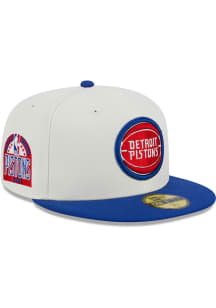 New Era Detroit Pistons Mens White Retro 59FIFTY Fitted Hat