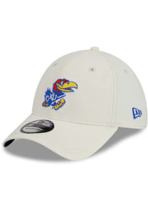 New Era Kansas Jayhawks Mens White Classic 39THIRTY Flex Hat
