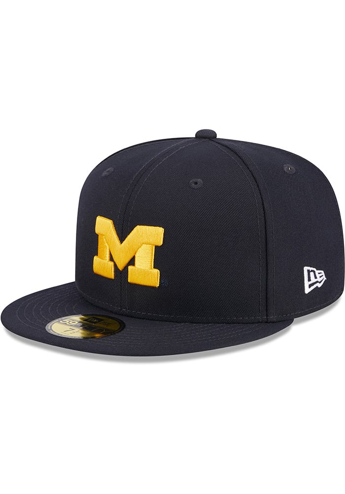 Michigan Wolverines Patch 59FIFTY Navy Blue New Era Fitted Hat