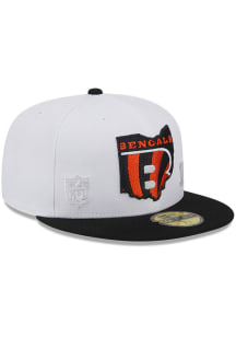 New Era Cincinnati Bengals Mens White State 59FIFTY Fitted Hat