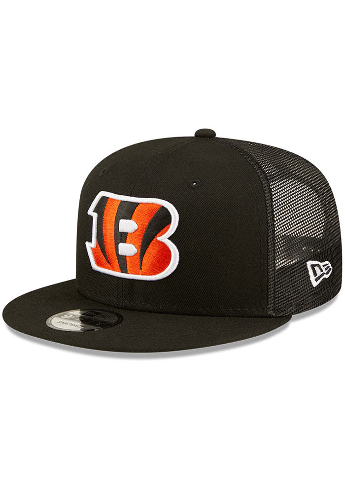 Men's New Era Black Cincinnati Bengals Classic 9FIFTY Trucker Snapback Hat