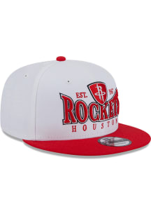 New Era Houston Rockets White Crest 9FIFTY Mens Snapback Hat