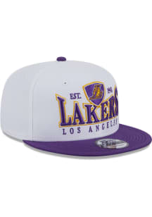 New Era Los Angeles Lakers White Crest 9FIFTY Mens Snapback Hat