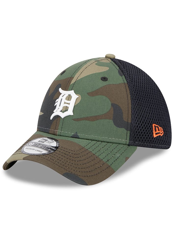 New Era Detroit Tigers Green Woodland Team Neo 39THIRTY Flex Hat, Green, POLYESTER, Size M/L, Rally House