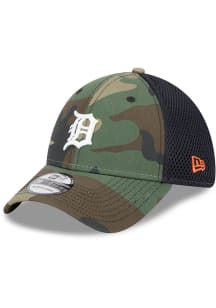 New Era Detroit Tigers Mens Green Woodland Team Neo 39THIRTY Flex Hat