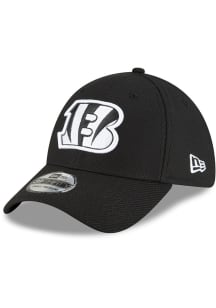New Era Cincinnati Bengals Mens Black 3930 DE CINBEN BLACK BW B LOGO Flex Hat