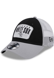 New Era Chicago White Sox Black JR 2T PATCH 9FORTY Youth Adjustable Hat