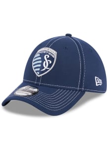 New Era Sporting Kansas City Navy Blue Team Classic 39THIRTY Youth Flex Hat