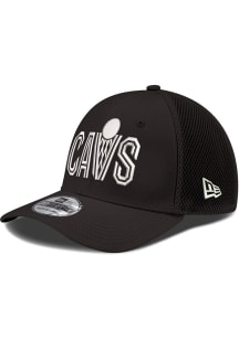 New Era Cleveland Cavaliers Mens Black Black Mesh Neo 39THIRTY Flex Hat