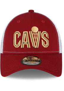 New Era Cleveland Cavaliers Secondary Trucker 9FORTY Adjustable Hat - Red